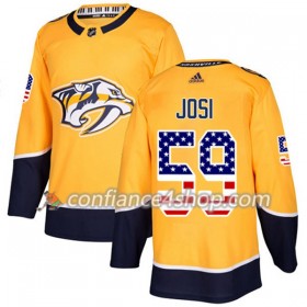 Adidas Maillot de Hockey Nashville Predators Roman Josi 59 2017-2018 Or USA Flag Fashion Authentic - Homme
